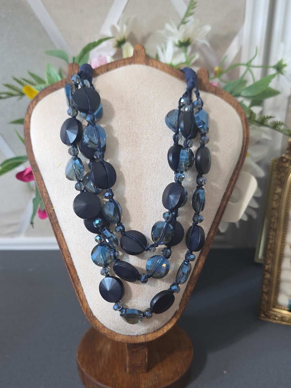 Nwt Blue Multi-Strand Beaded Necklace